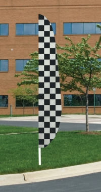 Checkered Nylon Blade Feather Flag